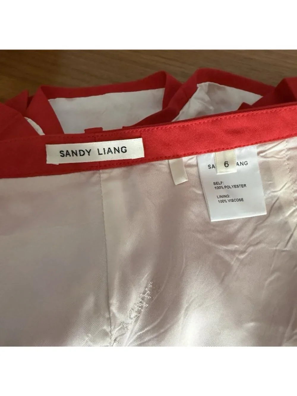 Sandy Liang Franc Micro Skort Mini Pleated Red - Picture 6 of 13